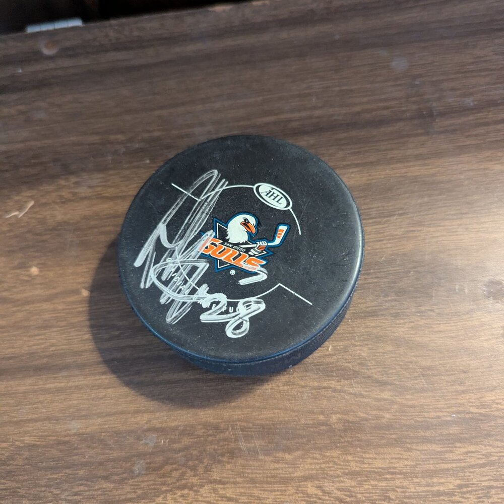 San Diego Gulls AHL Hockey Signed #28 Puck